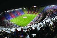 The soccer field of Camp Nou
